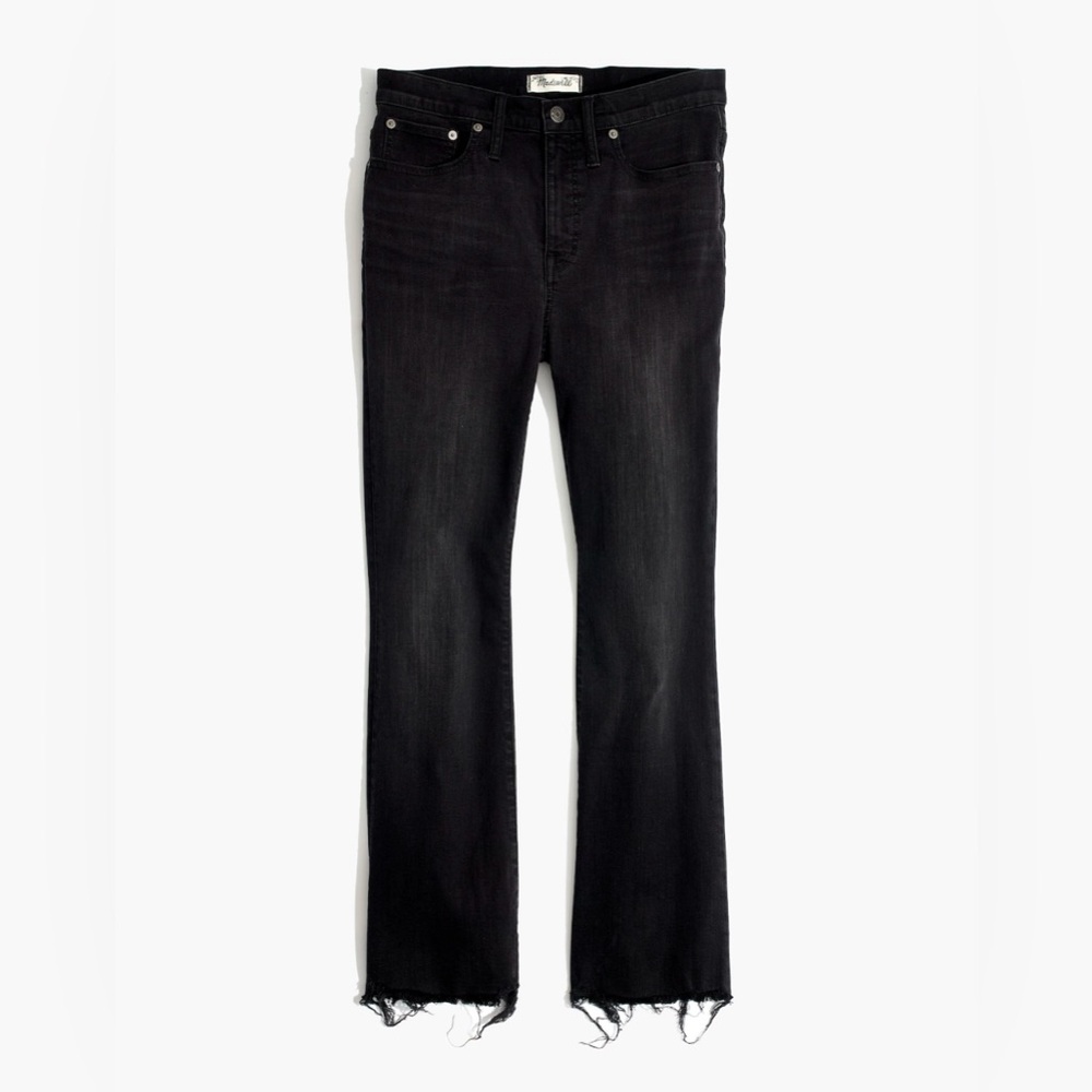 Madewell Cali Demi-Boot Jeans in Berkeley Black: Chewed-Hem Edition